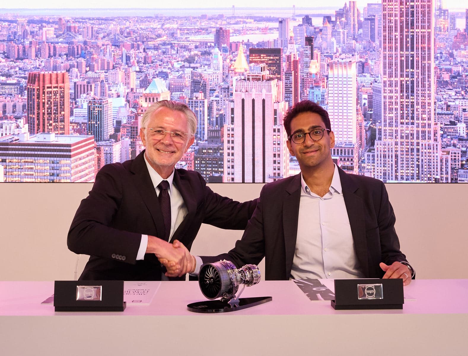 L: Gaël Méheust, president and CEO of CFM International R: Mathew Adamo, Managing Partner at AIP