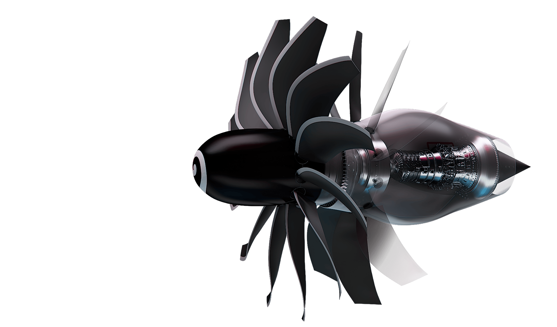 Open fan of plane engine